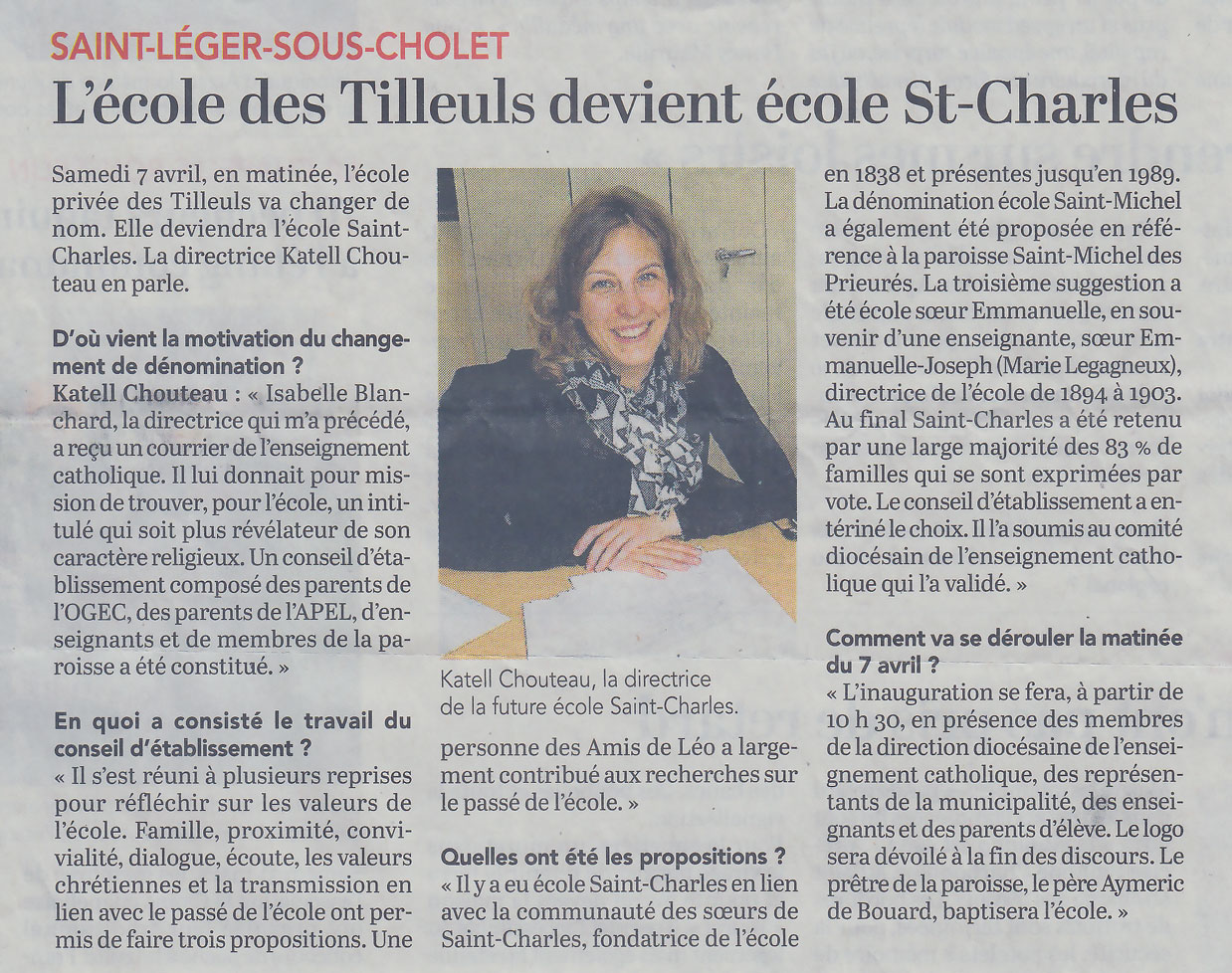 Lire la suite à propos de l’article Dans la presse : Baptême de l’école