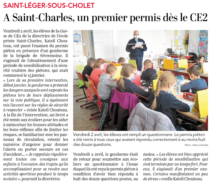 Lire la suite à propos de l’article Dans la presse : Permis piéton pour les CE2